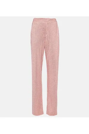 AREA Pantaloni regular in jersey con cristalli