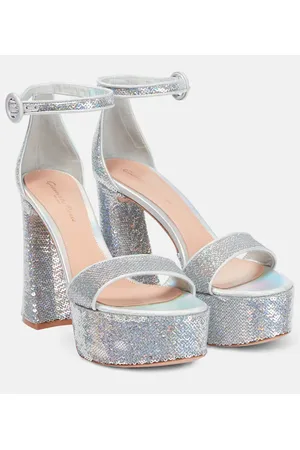 Gianvito Rossi Sandali con plateau e pailletes