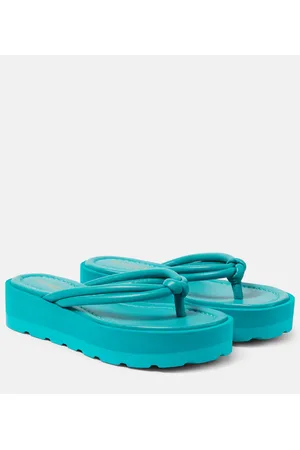 Gianvito Rossi Sandali infradito in pelle con zeppa