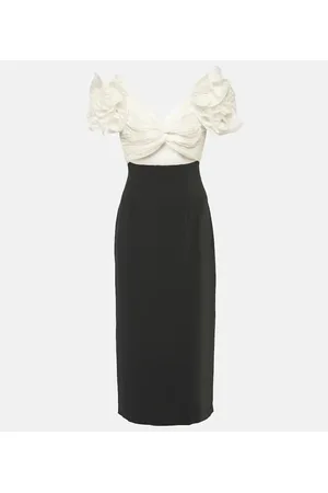 Costarellos Abito midi Ziselle in crêpe con cut-out