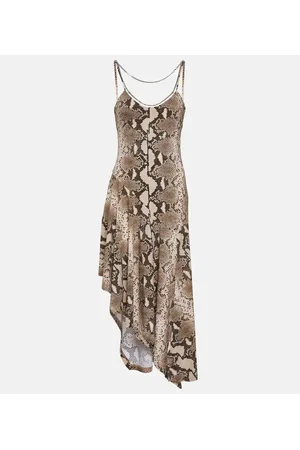 Stella McCartney Abito midi asimmetrico con stampa