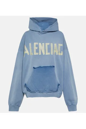 Balenciaga Felpa Tape Type in cotone con cappuccio