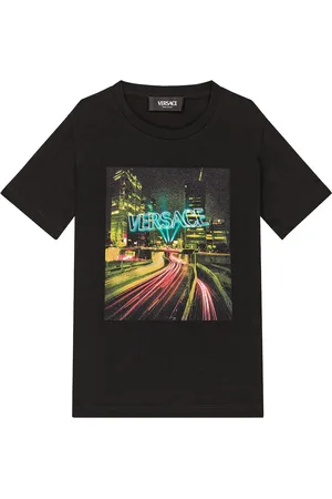 VERSACE T-shirt in jersey di cotone con stampa