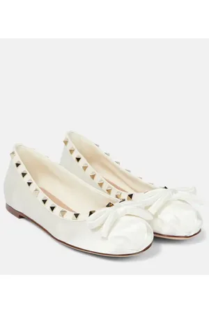VALENTINO GARAVANI Ballerine Rockstud in raso e pelle