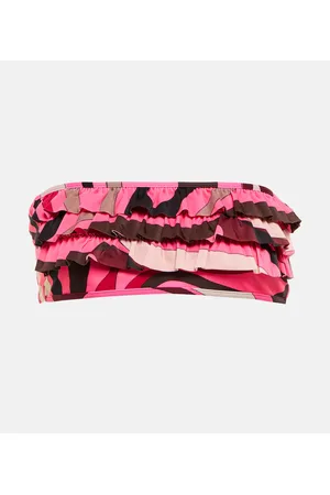 Puccini Top bikini Marmo con balze