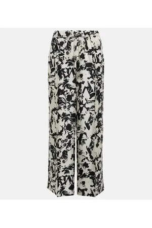 Max Mara Pantaloni Fiordo in seta con stampa
