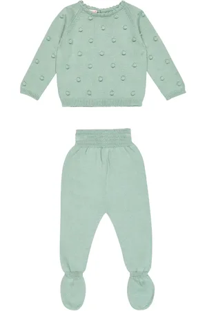 La Coqueta Baby - Set Menta di felpa e pantaloni
