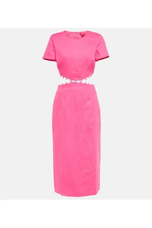 Staud Abito midi Matteo in lino con cut-out