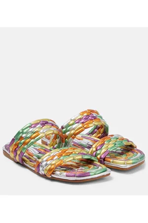 DRIES VAN NOTEN Sandali in pelle metallizzata