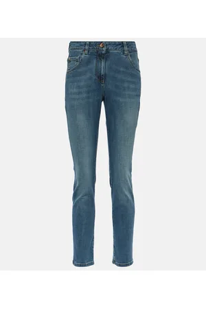 Brunello Cucinelli Jeans skinny cropped a vita alta