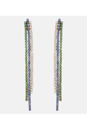 Shay Orecchini Triple Thread Drop in oro 18kt con diamanti