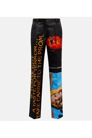 J.W.Anderson Pantaloni regular in raso stampato