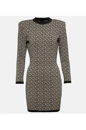 Balmain Miniabito Monogra in misto lana