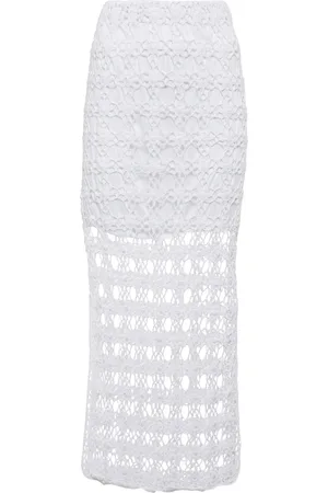 ANNA KOSTUROVA Gonna midi Rosette in crochet di cotone