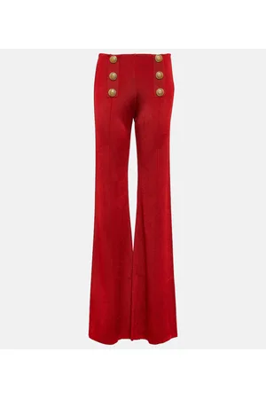 Balmain Pantaloni flared a vita alta