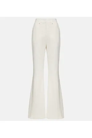 Balmain Pantaloni flared in crêpe a vita alta