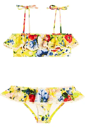 ZIMMERMANN Bikini Alight con volant e stampa