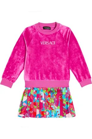 VERSACE Abito in maglia a pieghe con logo