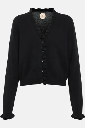 Jardin des Orangers Cardigan in cashmere e lana con volant
