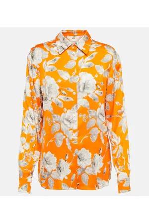 Erdem Blusa Lillia in raso con stampa