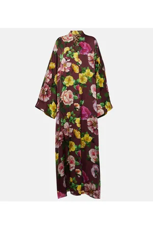 Dolce & Gabbana Abito lungo in seta con stampa