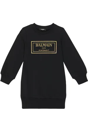 Balmain Abito in jersey di misto cotone con logo