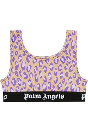 Palm Angels Top sportivo con stampa leopardata