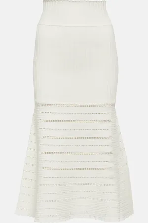 Victoria Beckham Gonna midi smerlata a vita alta