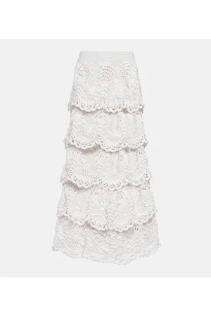 Oscar de la Renta Gonna midi in crochet di cotone