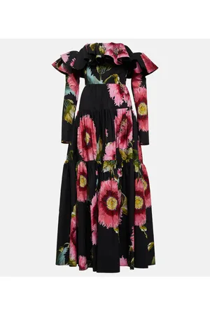 Giambattista Valli Abito lungo in cotone con stampa