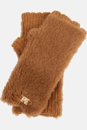 Max Mara Guanti Manny in shearling senza dita