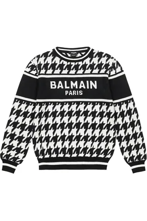 Balmain Pullover pied-de-poule con logo