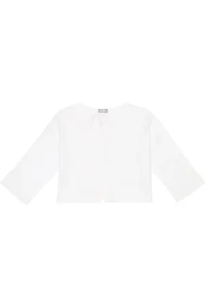 Il gufo Cardigan cropped in cotone
