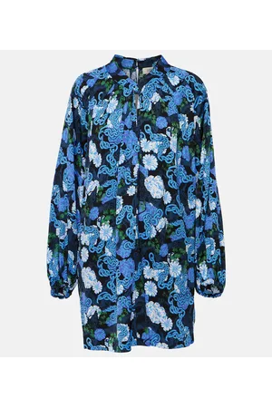 Diane von Furstenberg Miniabito in raso Silka con stampa