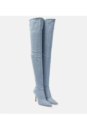 PARIS TEXAS Stivali cuissardes Holly Mama in denim