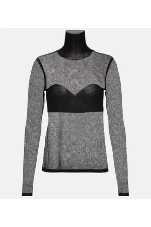 Nina Ricci Dolcevita in maglia semitrasparente