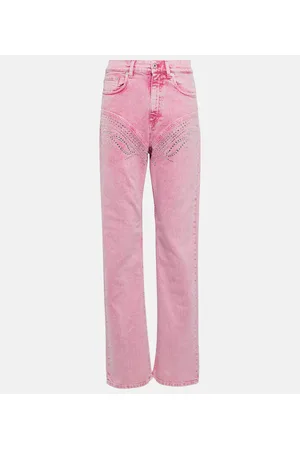 Y / PROJECT Jeans a gamba larga con cristalli