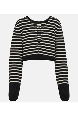 Khaite Cardigan Calix in misto cashmere a righe