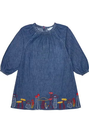Stella McCartney Abito di jeans con ricami