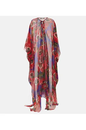 Dolce & Gabbana Caftano Anemone in chiffon di seta