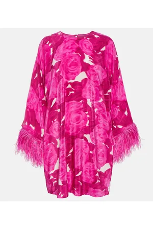 VALENTINO Miniabito in seta con piume