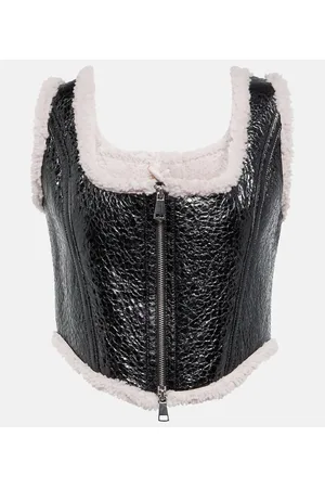 Jean Paul Gaultier Bustier in pelle e shearling