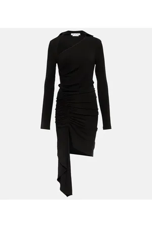 OFF-WHITE Miniabito asimmetrico in crêpe