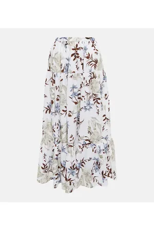 Erdem Gonna midi Olympia in lino con stampa