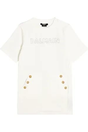 Balmain Abito in jersey di cotone con bottoni