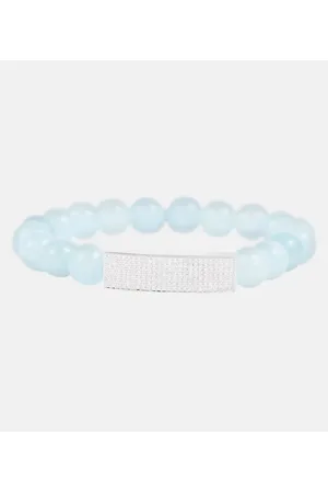 Sydney Evan Bracciale in oro bianco 14kt con perline e diamanti
