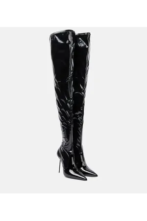 PARIS TEXAS Stivali cuissardes Lidia in latex con pelle
