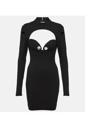 AREA Miniabito con cut-out e cristalli