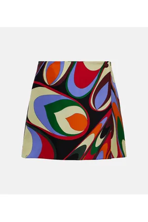 Puccini Minigonna Onde in twill di seta