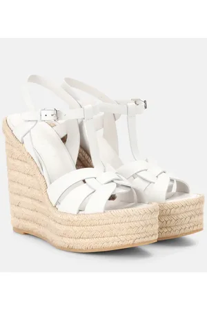 Saint Laurent Espadrillas Tribute 130 in pelle con zeppa